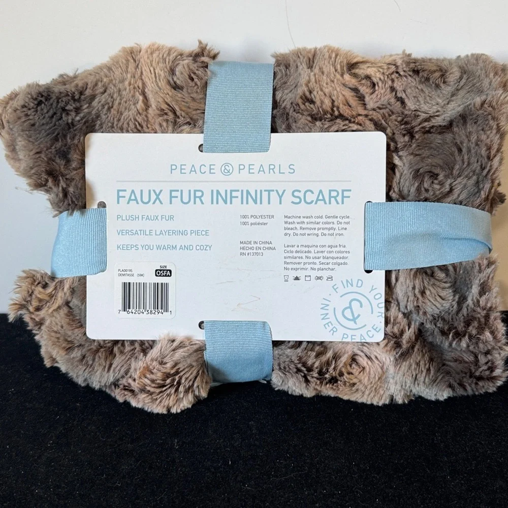 Peace & Pearls Faux Fur Infinity Scarf